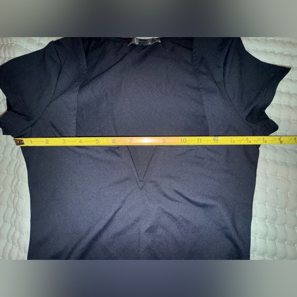Lulus square neck V notch black Raglan Bodysuit. Snap crotch. Size Small. VGUC - Picture 7 of 11
